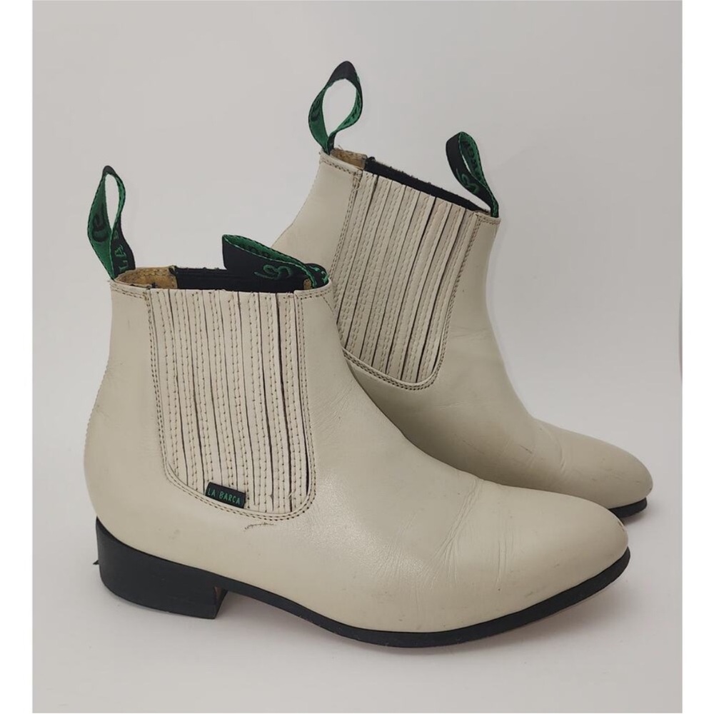 La Barca Boots leather women's 9 cream western ankle Coastal cowgirl western